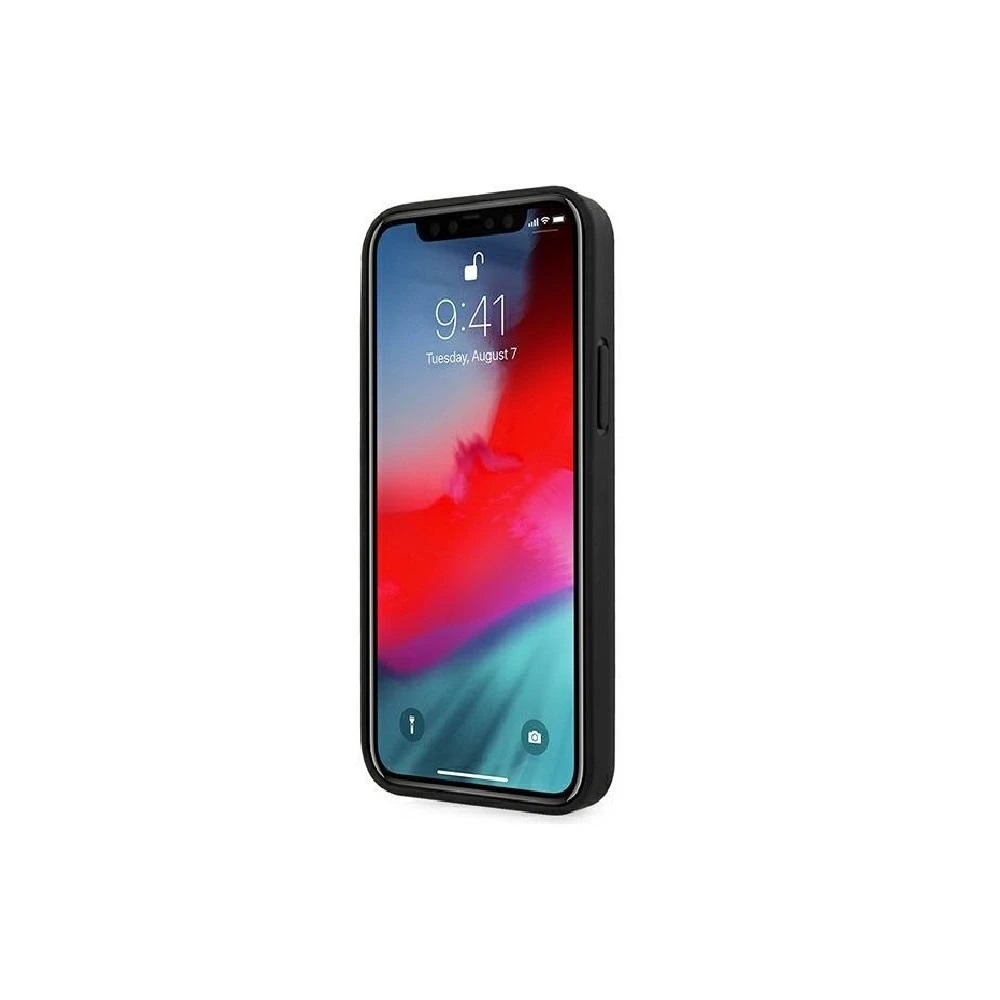 BMW BMHCP13SRS PPR dėklas Apple iPhone 13 mini 5.4″ red kietas dėklas Leather Curve Perforate