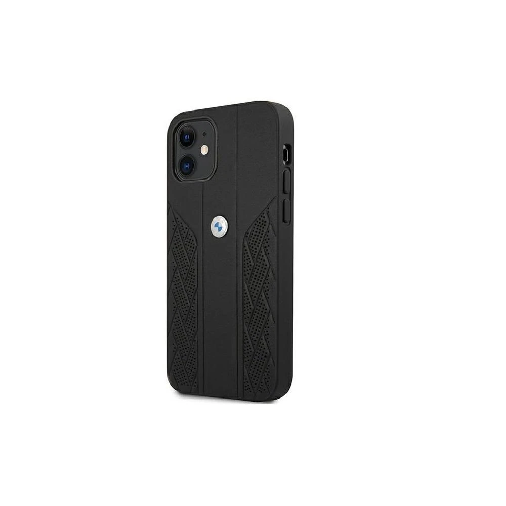 BMW BMHCP13SRS PPR dėklas Apple iPhone 13 mini 5.4″ red kietas dėklas Leather Curve Perforate