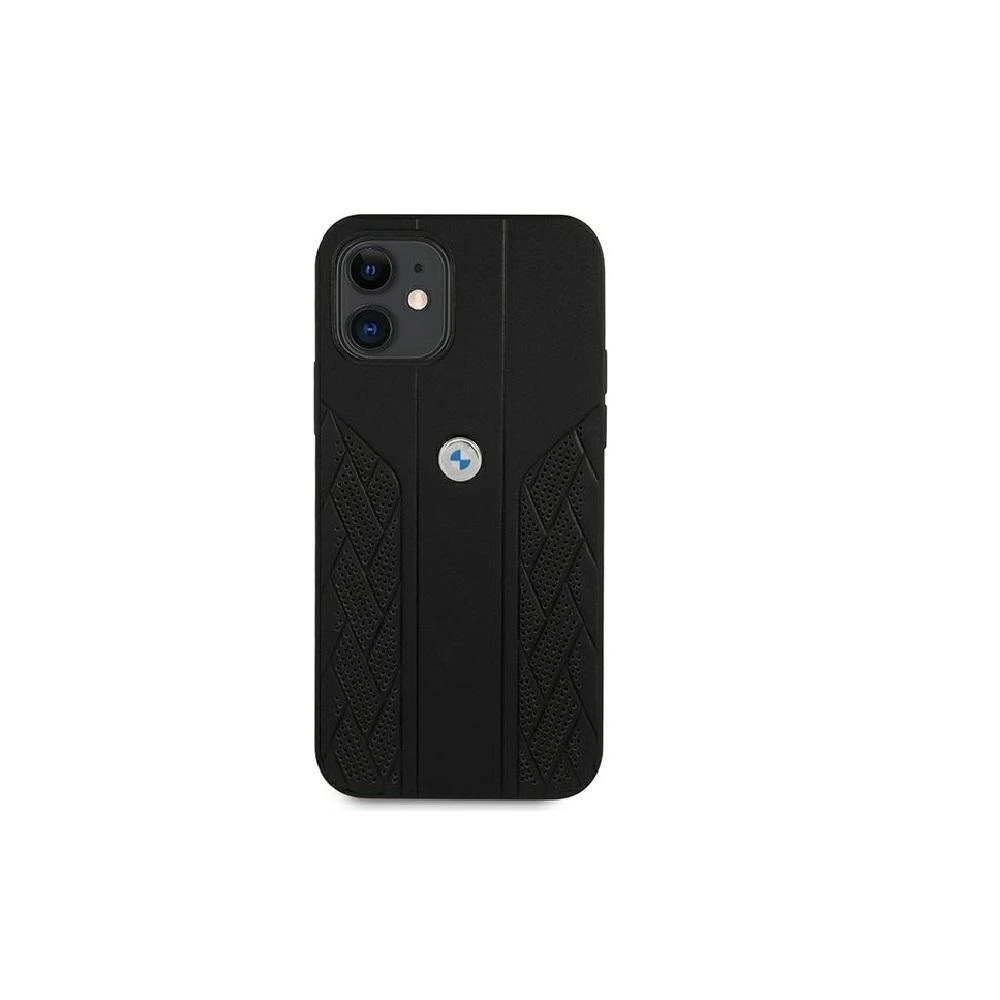 BMW BMHCP13SRS PPR dėklas Apple iPhone 13 mini 5.4″ red kietas dėklas Leather Curve Perforate