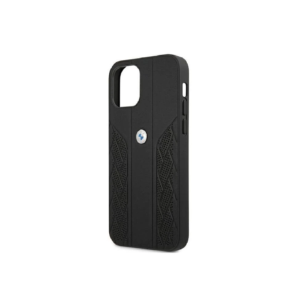 BMW BMHCP13SRS PPR dėklas Apple iPhone 13 mini 5.4″ red kietas dėklas Leather Curve Perforate