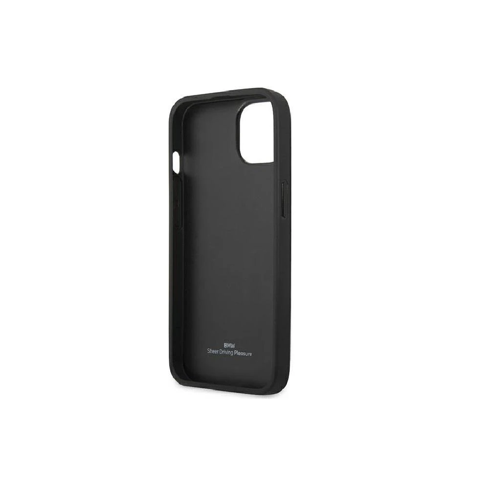BMW BMHCP13LRSPPR Apple iPhone 13 Pro / 13 6,1″ red kietas dėklas Leather Curve Perforate
