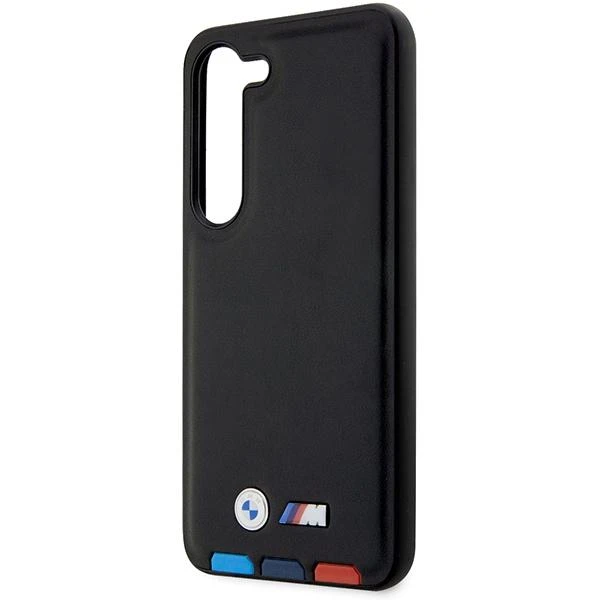 Dėklas BMW BMHCS23L22PTDK S23 Ultra S918 juodos spalvos Leather Stamp Tricolor