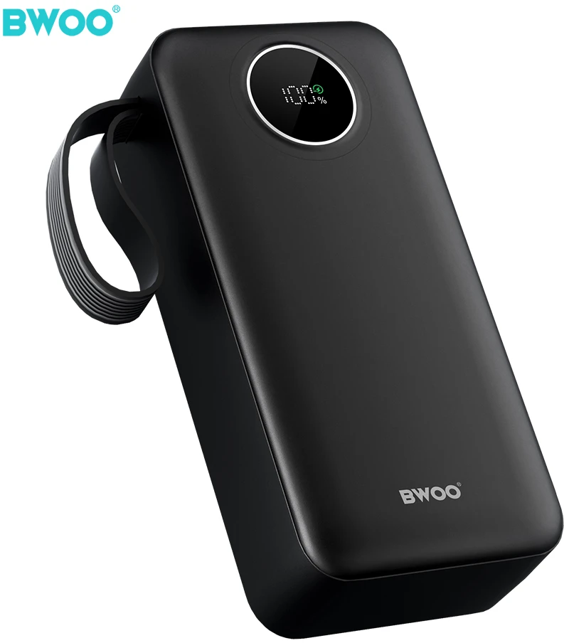 Išorinė baterija POWER BANK Bwoo (BO-P64) 30000mAh (2xUSB; 1xUSB-C; 22,5W) juoda