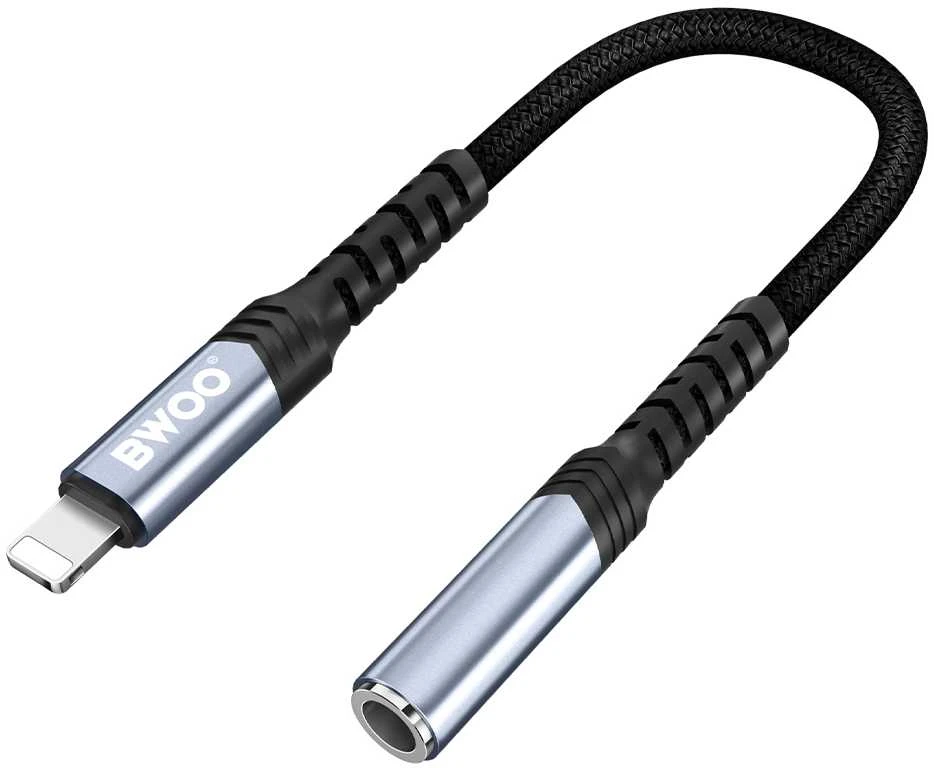 Oem BWOO garso adapterio kabelis BZ48 aux 3,5 mm į žaibolaidį juodas