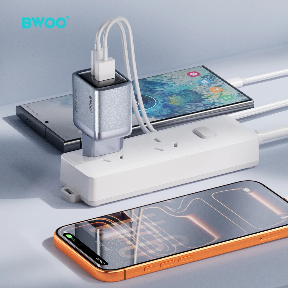 Canyon BWOO BO-CDA237 wall charger 1xUSB-A + 1xUSB-C 3A PD 30W + QC 18W pilkas with PPS