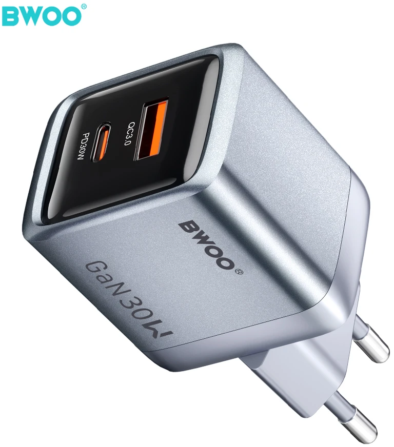 Canyon BWOO BO-CDA237 wall charger 1xUSB-A + 1xUSB-C 3A PD 30W + QC 18W pilkas with PPS