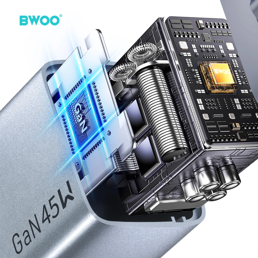 Mathorn BWOO BO-CDA240 wall charger 1xUSB-A + 1xUSB-C 3A PD 45W + QC 18W pilkas with PPS