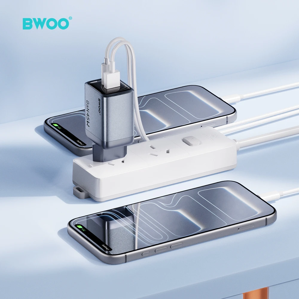 Mathorn BWOO BO-CDA240 wall charger 1xUSB-A + 1xUSB-C 3A PD 45W + QC 18W pilkas with PPS