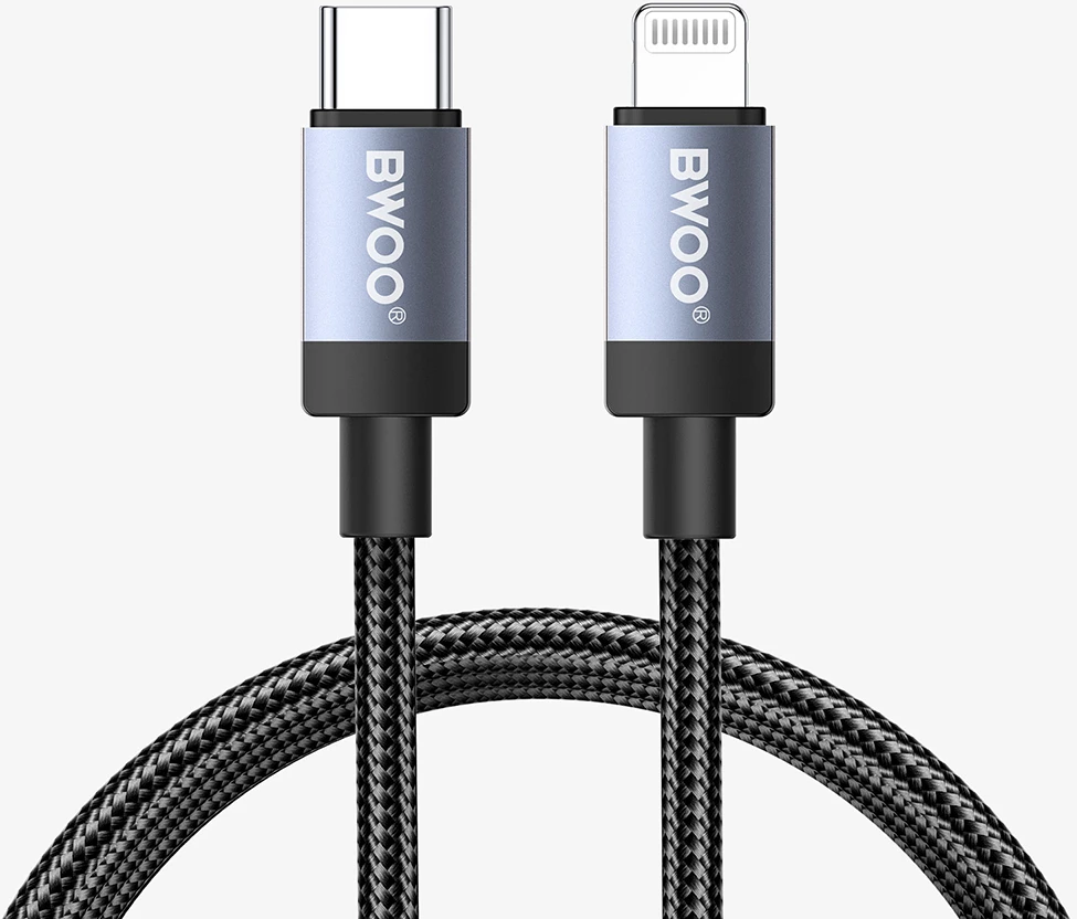 BWOO BO-X401CL pintas kabelis USB-C - Lightning 1m PD 30W juodas