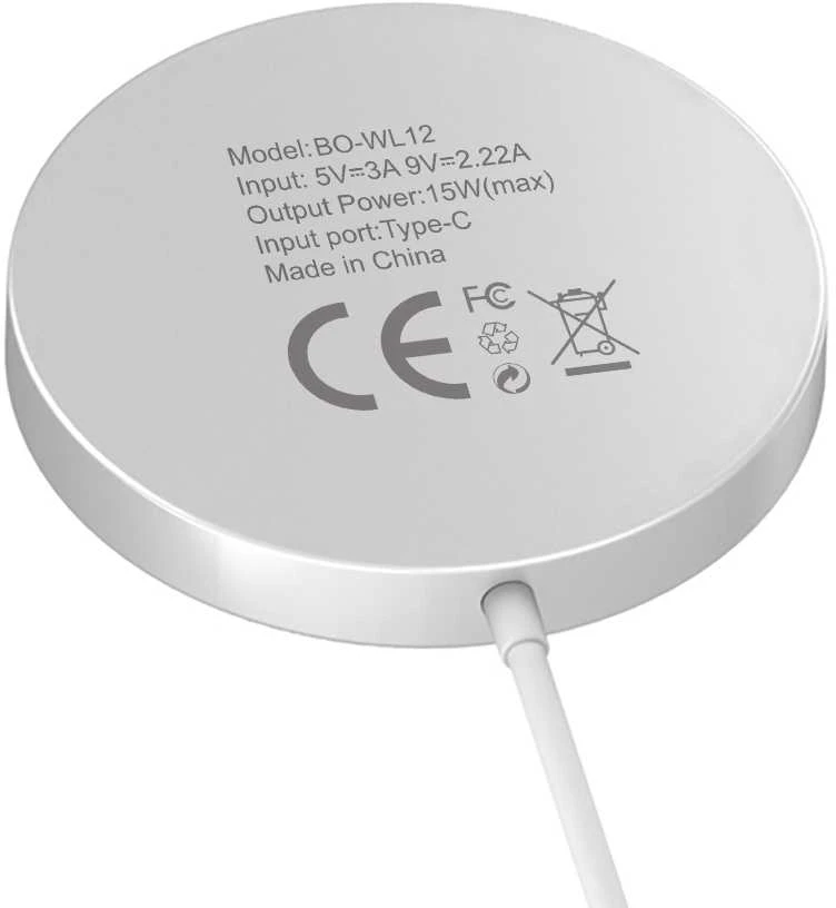 BWOO WL-12 PD belaidis įkroviklis 15W juodas