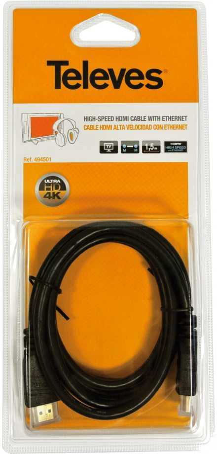 Kabelis HDMI 2.0 Televes ref. 494501 1,5m 4K
