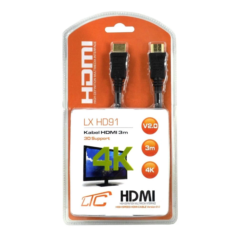 TelForceone HDMI-HDMI kabelis (v2.0 | 4K | 3 m) juodas