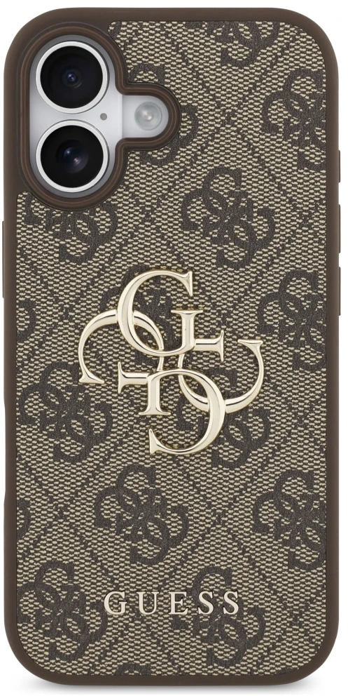 Dėklas Guess 4G Big Logo skirtas Apple iPhone 17 rudos spalvos