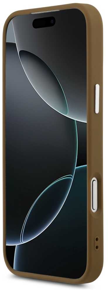 GUESS dėklas, skirtas IPHONE 17 Pro, suderinamas su MagSafe GUHMP17LPSDTSCMW (PU su trikampio logotipu), rudas