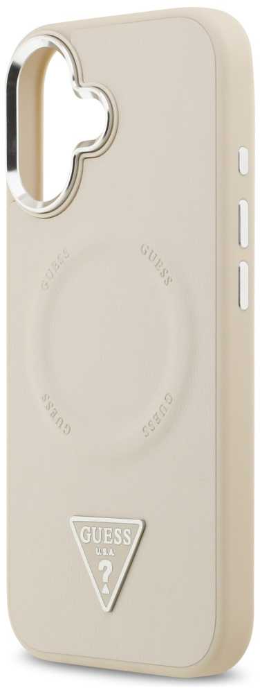 Guess Triangle Logo MagSafe dėklas skirtas Apple iPhone 17 rusvai gelsvas