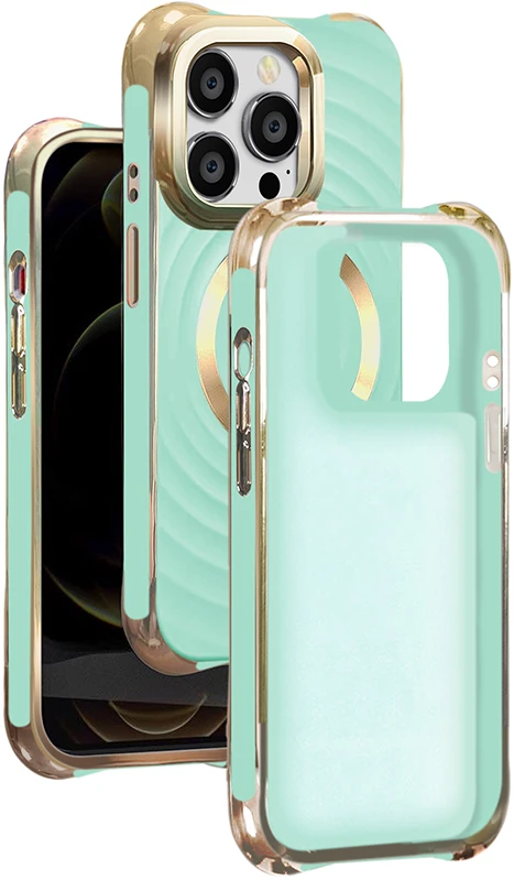 Telforceone Magnetinis dėklas Circle Glam Mag telefonui iPhone 13 Pro 6,1 mėtų spalvos