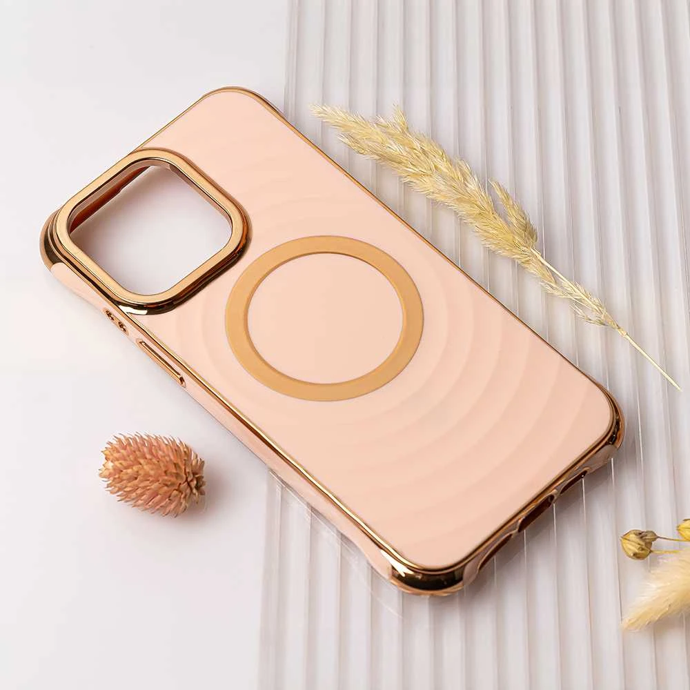 Telforceone Magnetinis dėklas Circle Glam Mag telefonui iPhone 16 Plus 6,7 rožinės spalvos
