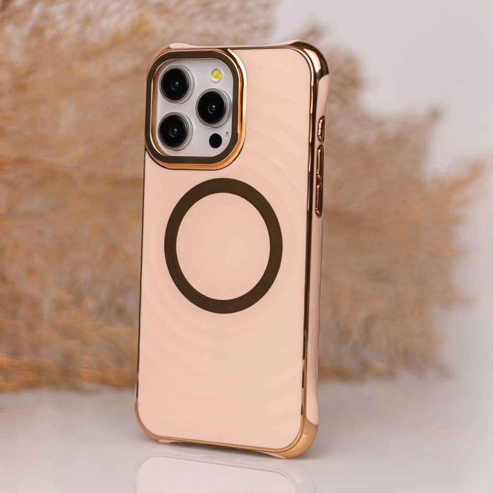 Telforceone Magnetinis dėklas Circle Glam Mag telefonui iPhone 16 Plus 6,7 rožinės spalvos
