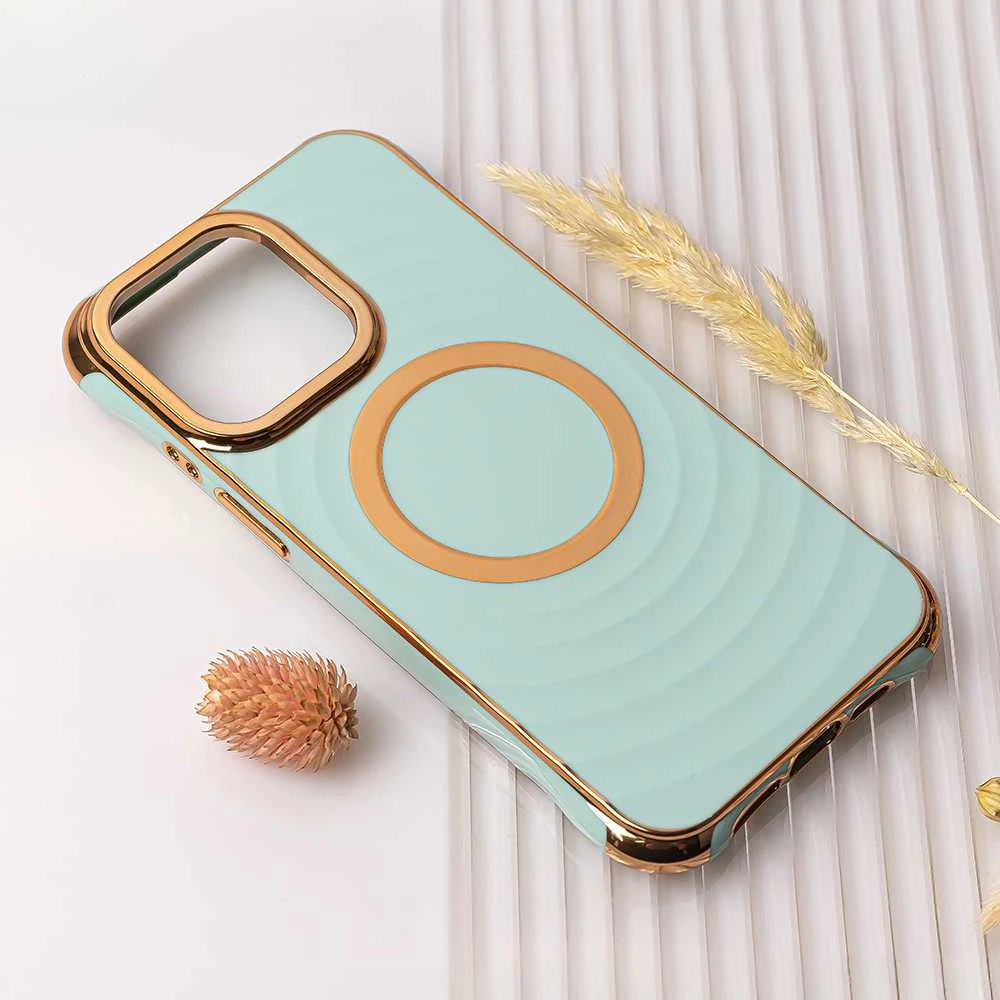 Telforceone Magnetinis dėklas Circle Glam Mag telefonui iPhone 13 Pro 6,1 mėtų spalvos