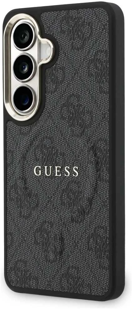 Guess PU Leather 4G Gold Frame Magnetic dėklas skirtas Samsung Galaxy S26 juodos spalvos