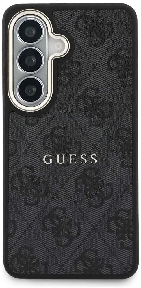 Guess PU Leather 4G Gold Frame Magnetic dėklas skirtas Samsung Galaxy S26 juodos spalvos