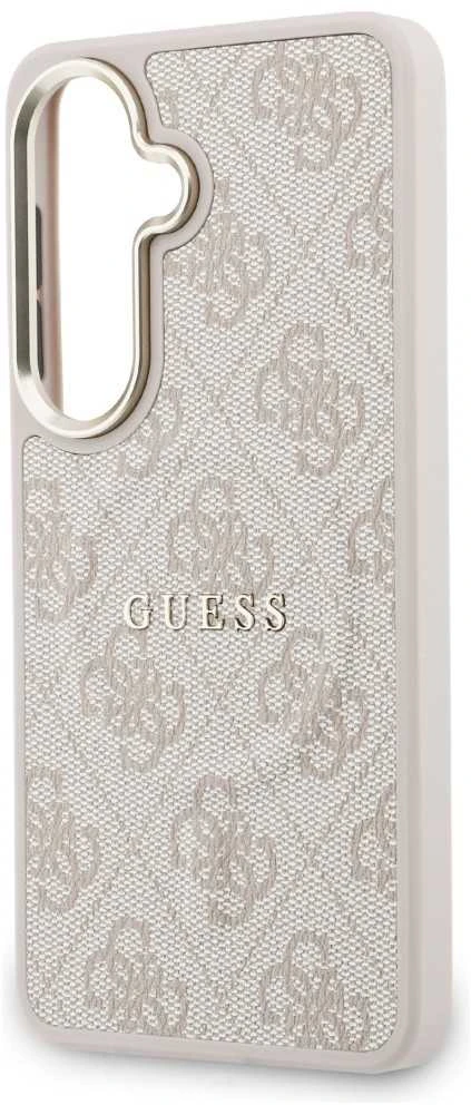 Guess PU Leather 4G Gold Frame Magnetic dėklas skirtas Samsung Galaxy S26+ rožinės spalvos