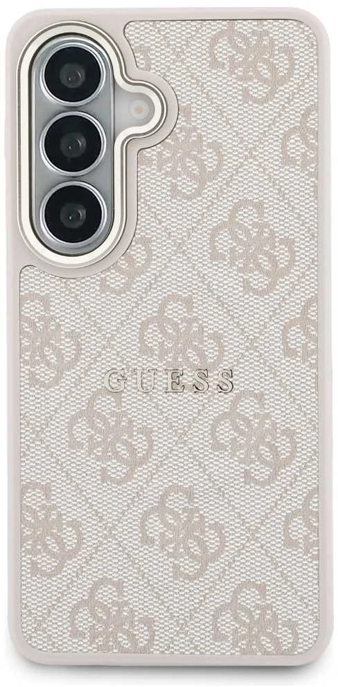 Guess PU Leather 4G Gold Frame Magnetic dėklas skirtas Samsung Galaxy S26+ rožinės spalvos