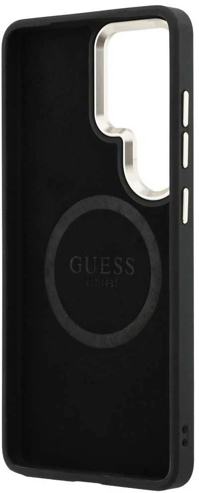 Guess PU Perforated 4G Logo Magnetic dėklas skirtas Samsung Galaxy S26 Ultra rudos spalvos