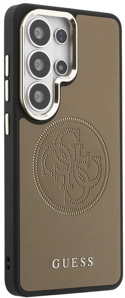 Guess PU Perforated 4G Logo Magnetic dėklas skirtas Samsung Galaxy S26 Ultra rudos spalvos