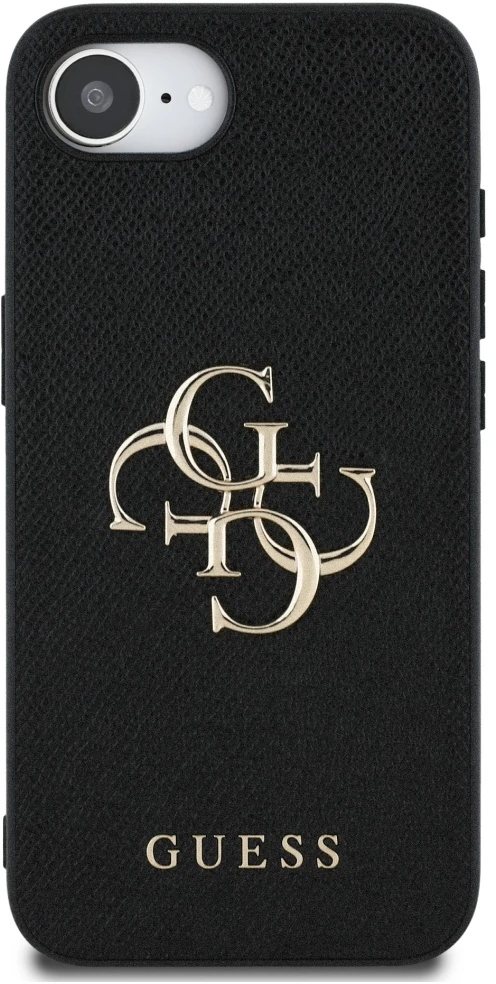 GUESS dėklas skirtas Apple iPhone 16e (SE 4 2025) GUHCPSE4PGT4MBK (PU Grained Big 4G and Classic) juodos spalvos