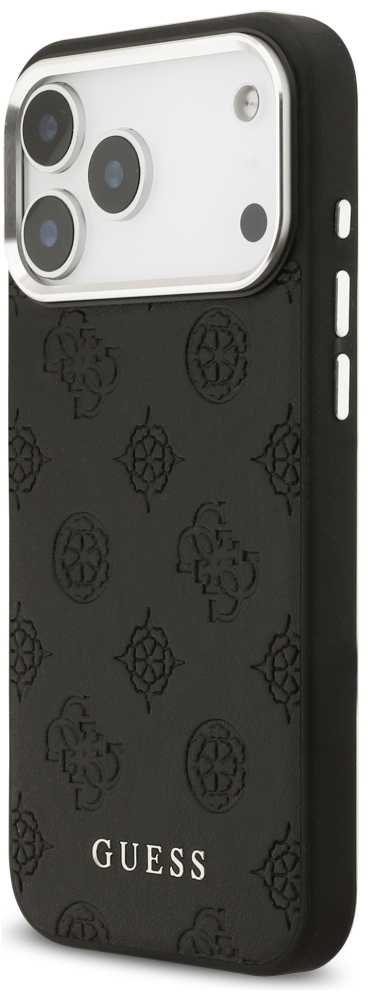 Guess Peony Hot Stamp Script MagSafe dėklas skirtas Apple iPhone 17 Pro Max Juodas