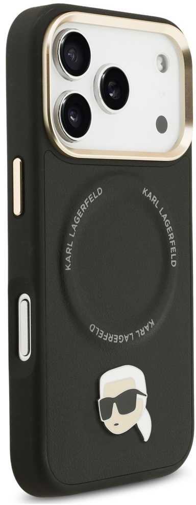 Karl Lagerfeld Big Strap Karl Metal Logo MagSafe dėklas skirtas Apple iPhone 17 Pro Juodas