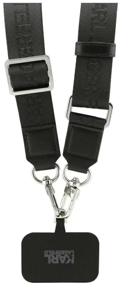 Karl Lagerfeld Big Strap Karl Metal Logo MagSafe dėklas skirtas Apple iPhone 17 Pro Juodas