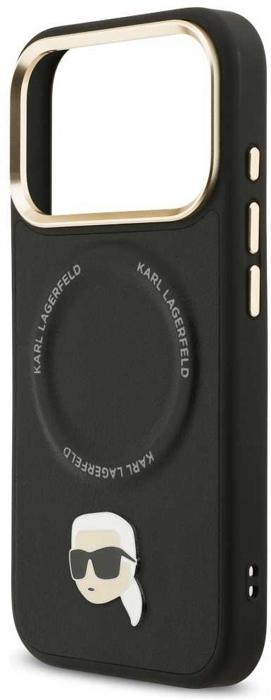 Karl Lagerfeld Big Strap Karl Metal Logo MagSafe dėklas skirtas Apple iPhone 17 Pro Juodas