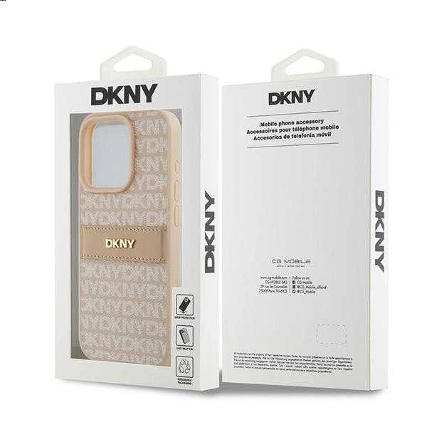 Apple iPhone 15 Pro DKNY odinis dėklas Mono Stripe & Metal Logo (DKHCP15LPRTHSLK) juodos spalvos