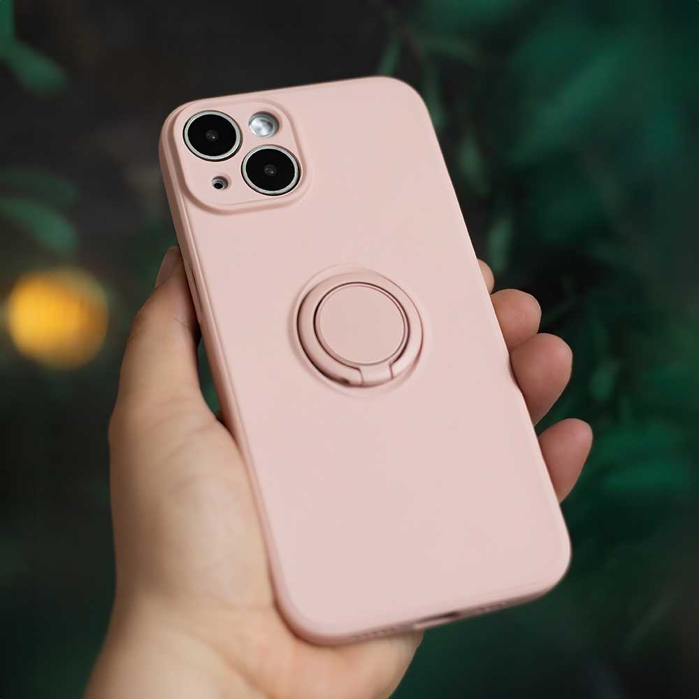 iLike Dėklas Finger Grip su pirštų laikikliu, skirtas iPhone 16 6,1 rožinės spalvos