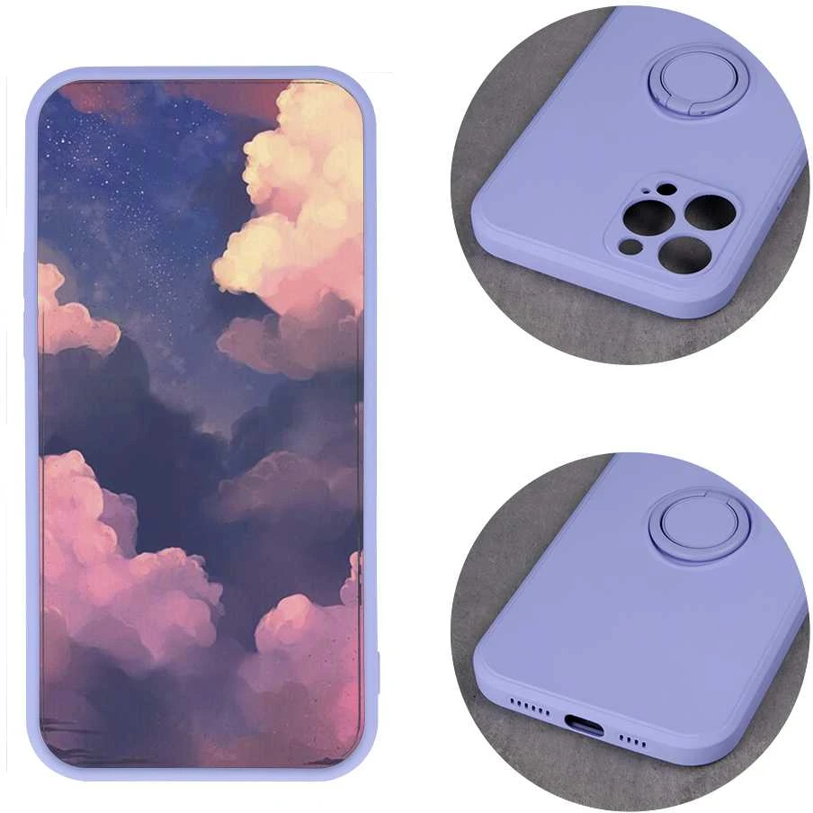 TFO Dėklas Finger Grip su pirštų laikikliu, skirtas iPhone 16 Plus 6,7 violetinės spalvos