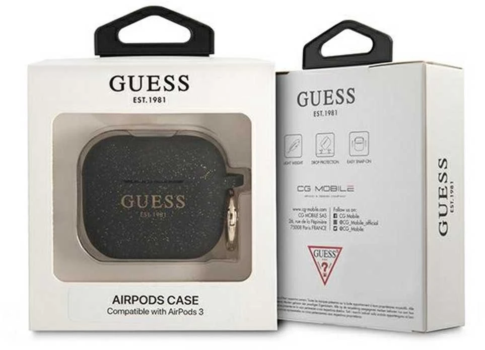 Dėklas Guess GUA3SGGEK AirPods 3 Juodas