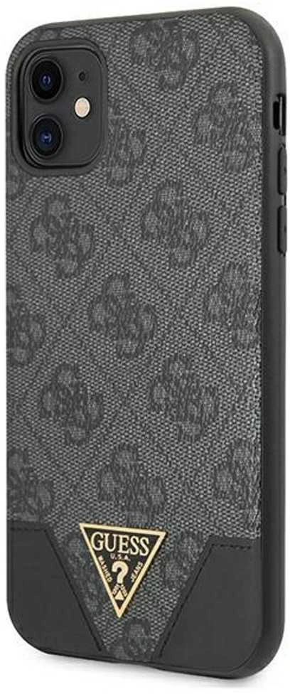 Apple iPhone 11 Guess dėklas 4G Triangle Collection GUHCN61PU4GHBK pilkos spalvos