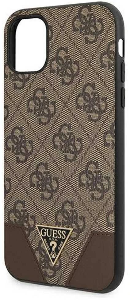 Guess GUHCN61PU4GHBR Apple iPhone 11 6,1″ / Xr 6,1″ rudos spalvos kietas dėklas 4G Triangle Collection