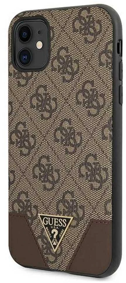 Guess GUHCN61PU4GHBR Apple iPhone 11 6,1″ / Xr 6,1″ rudos spalvos kietas dėklas 4G Triangle Collection