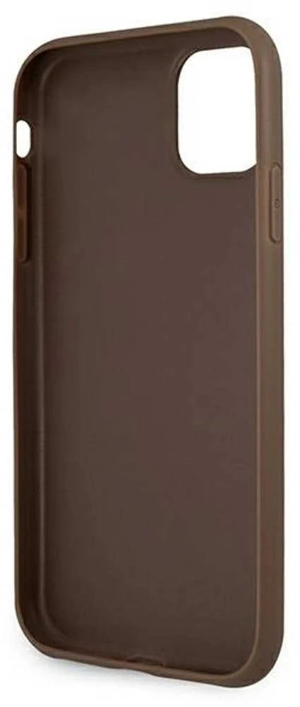 Dėklas Guess GUHCP12M4GMGBR skirtas Apple iPhone 12/12 Pro 6.1", rudas