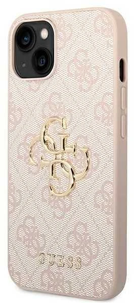 Guess GUHCP14X4GMGPI iPhone 14 Pro Max 6.7" rožinis/rožinis kietas 4G dėklas, didelis metalinis logotipas