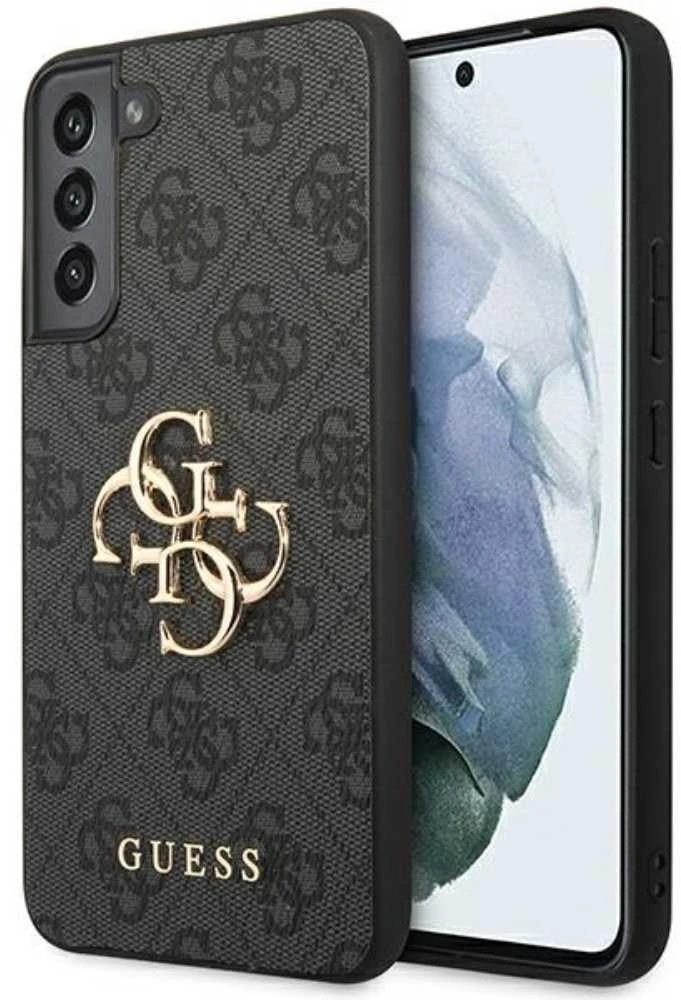 Samsung Galaxy S23 Guess dėklas 4G Big Metal Logo (GUHCS23S4GMGGR) pilkos spalvos