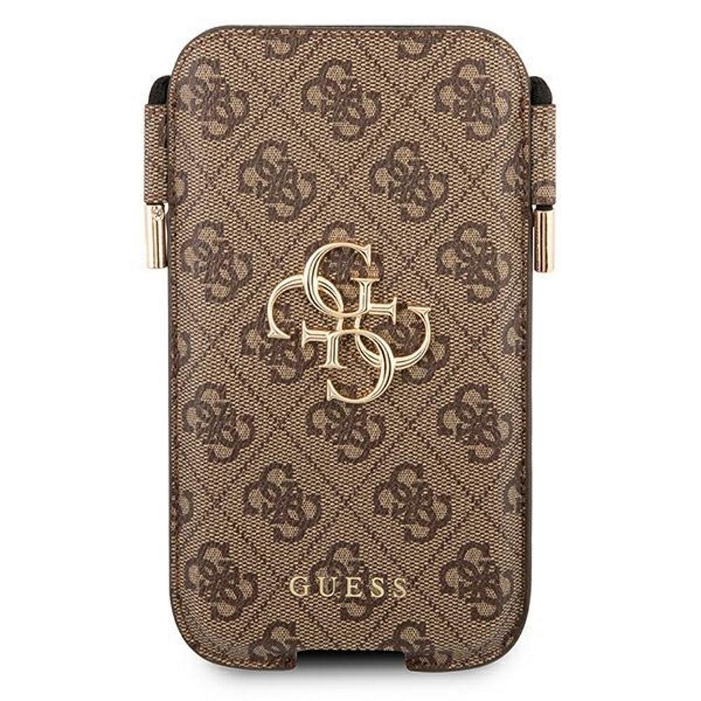 „Guess 4G Big Metal Logo Pouch“ – telefono dėklas, dydis max 6,7 colio (ruda)
