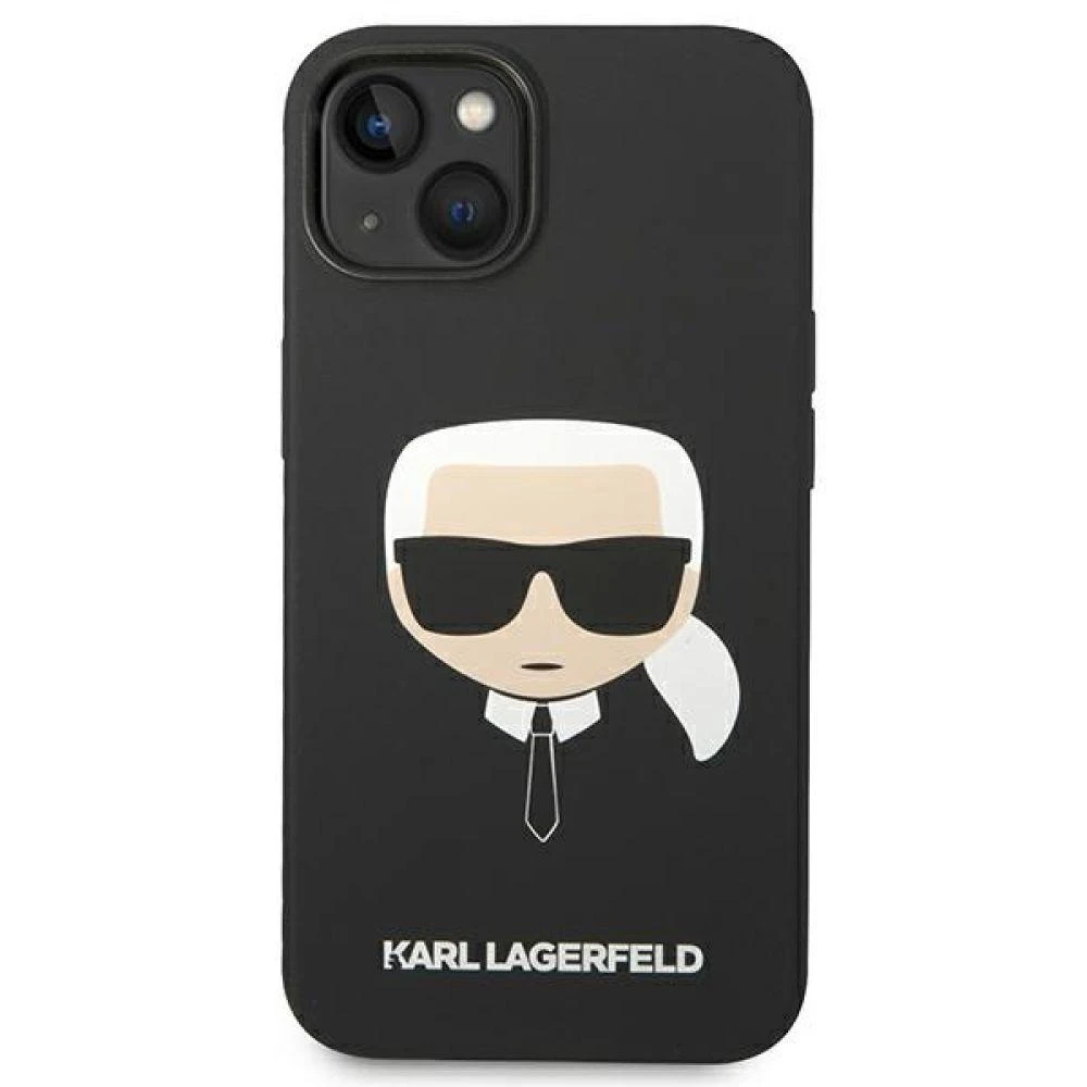 Dėklas Karl Lagerfeld KLHMP14MSLKHBK IPHONE 14 PLUS / 15 PLUS 6.7 "HARDCASE JUODA / Juodas SILICONE KARL`S HEAD MAGSAFE