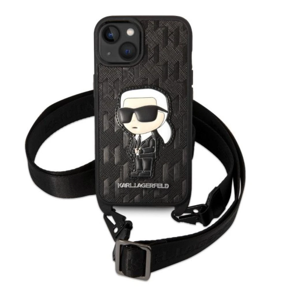 Karl Lagerfeld NFT Monogram Ikonik Patch - dėklas skirtas Apple iPhone 14 Juodas