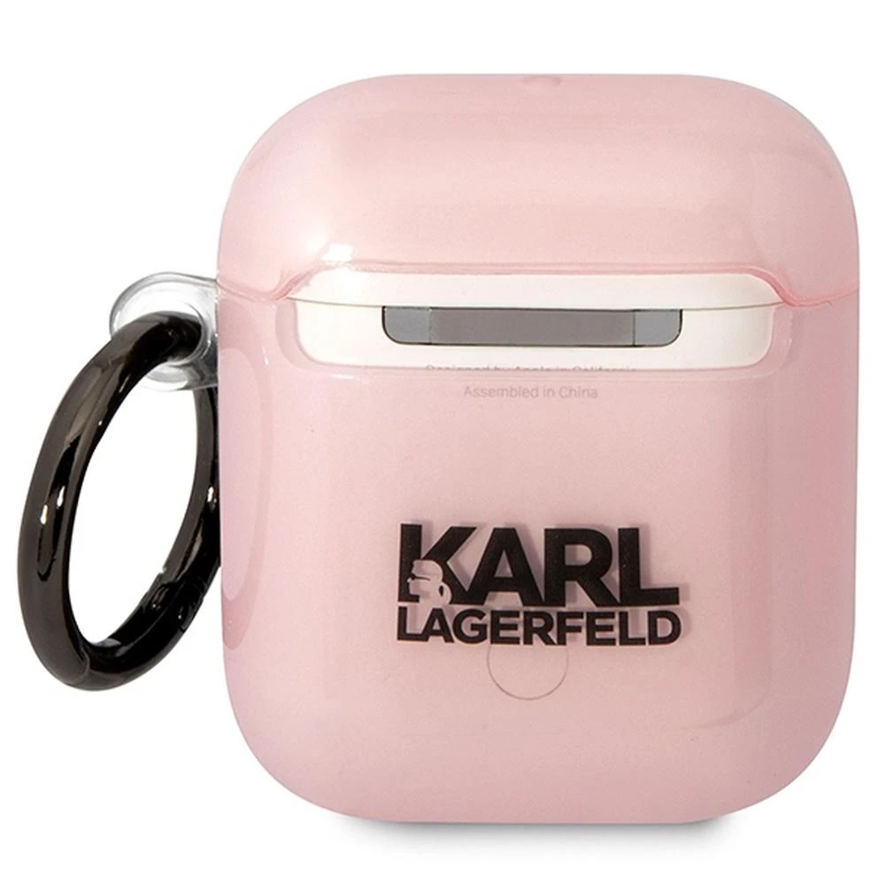 Karl Lagerfeld KLA2HNCHTCP Airpods 1/2 dėklas rožinės spalvos Ikonik Choupette