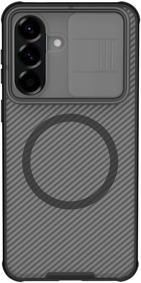 Nillkin CamShield PRO Magnetic Hard dėklas skirtas Samsung Galaxy A57 skaidrus juodos spalvos