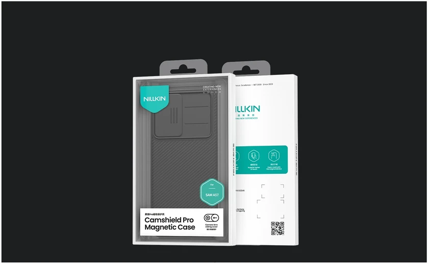 Nillkin CamShield PRO Magnetic Hard dėklas skirtas Samsung Galaxy A57 juodos spalvos